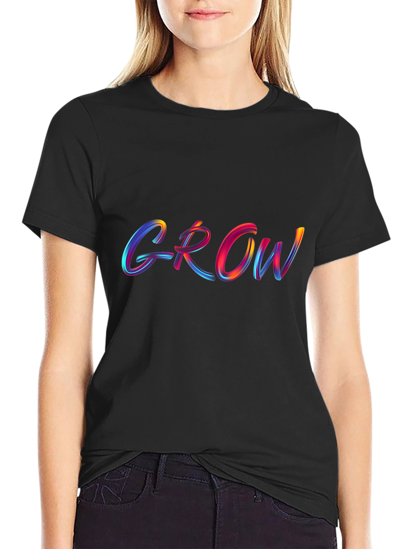 Grow T-Shirt - Black Cotton Tee
