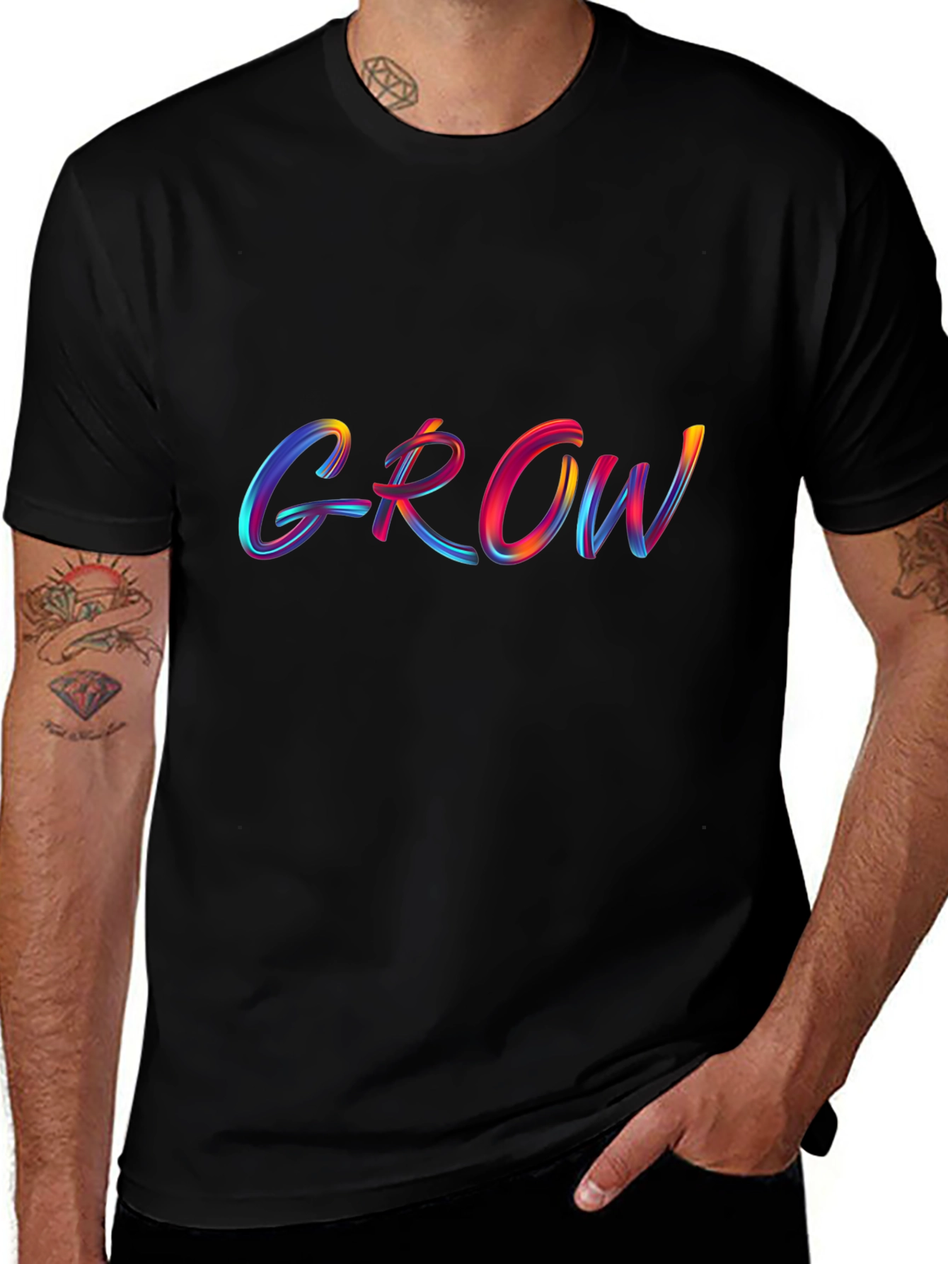Grow T-Shirt - Black Cotton Tee