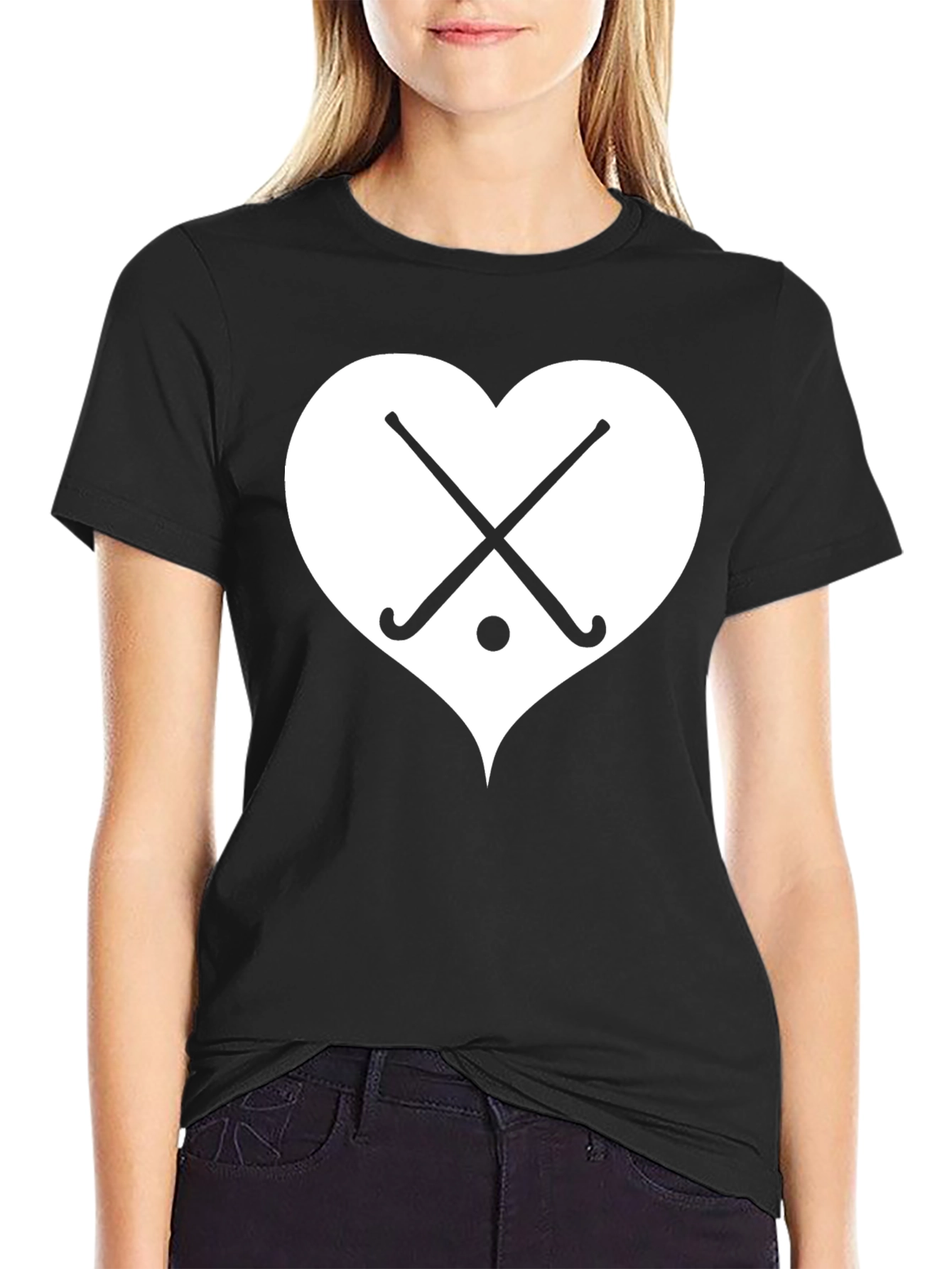 Hockey Heart T-Shirt - Black