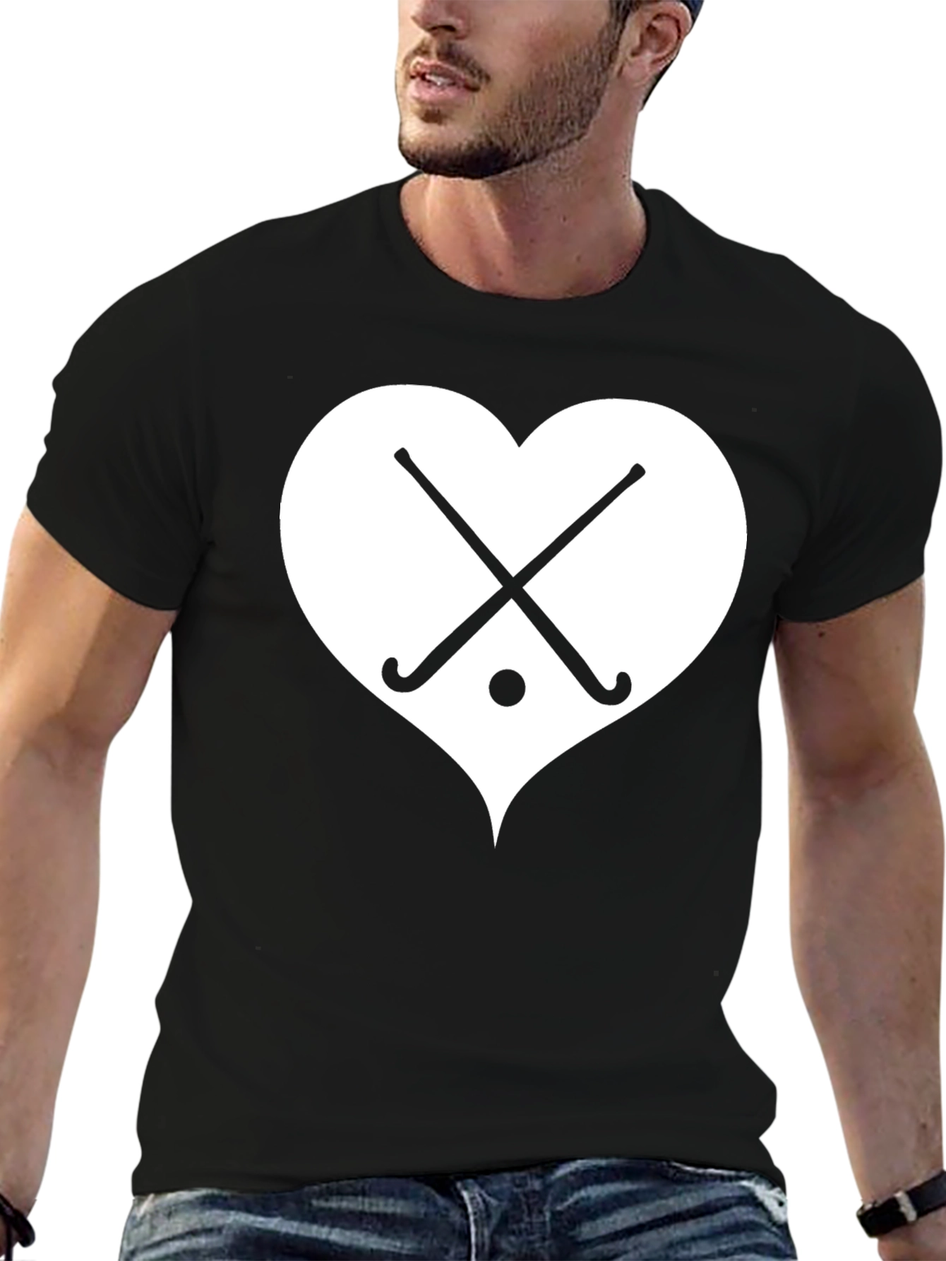 Hockey Heart T-Shirt - Black