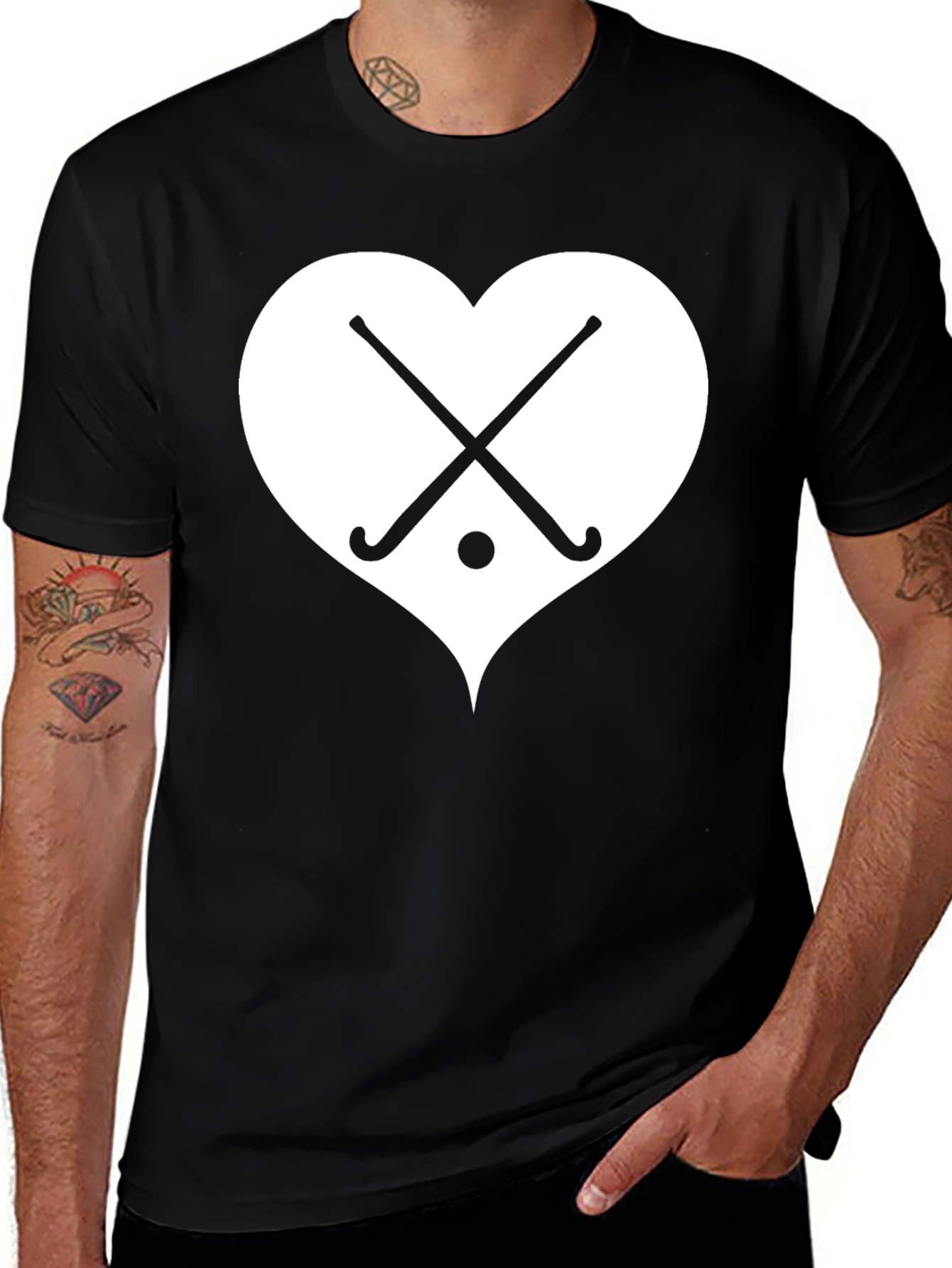Hockey Heart T-Shirt - Black