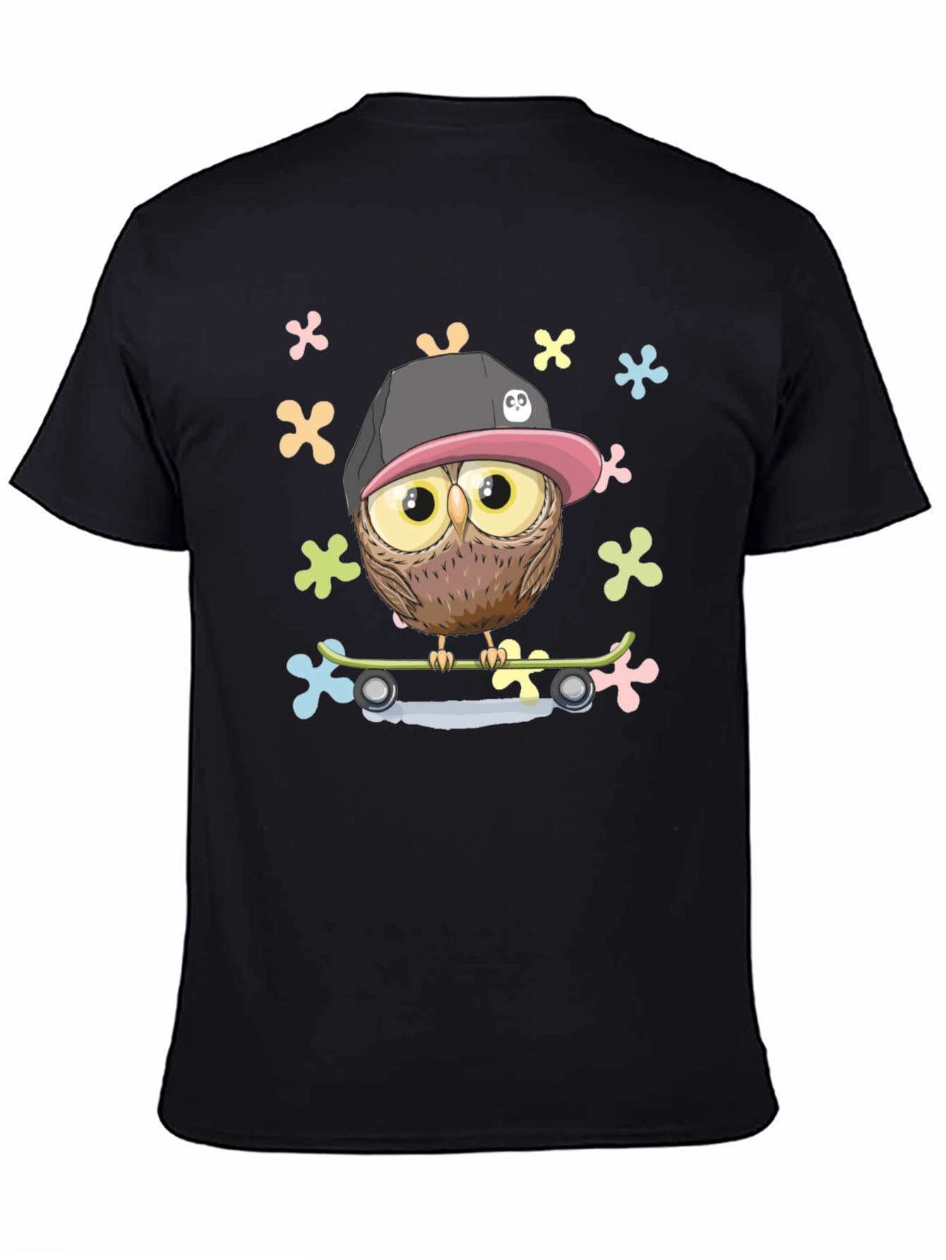 Cool Owl on Skateboard Graphic T-Shirt