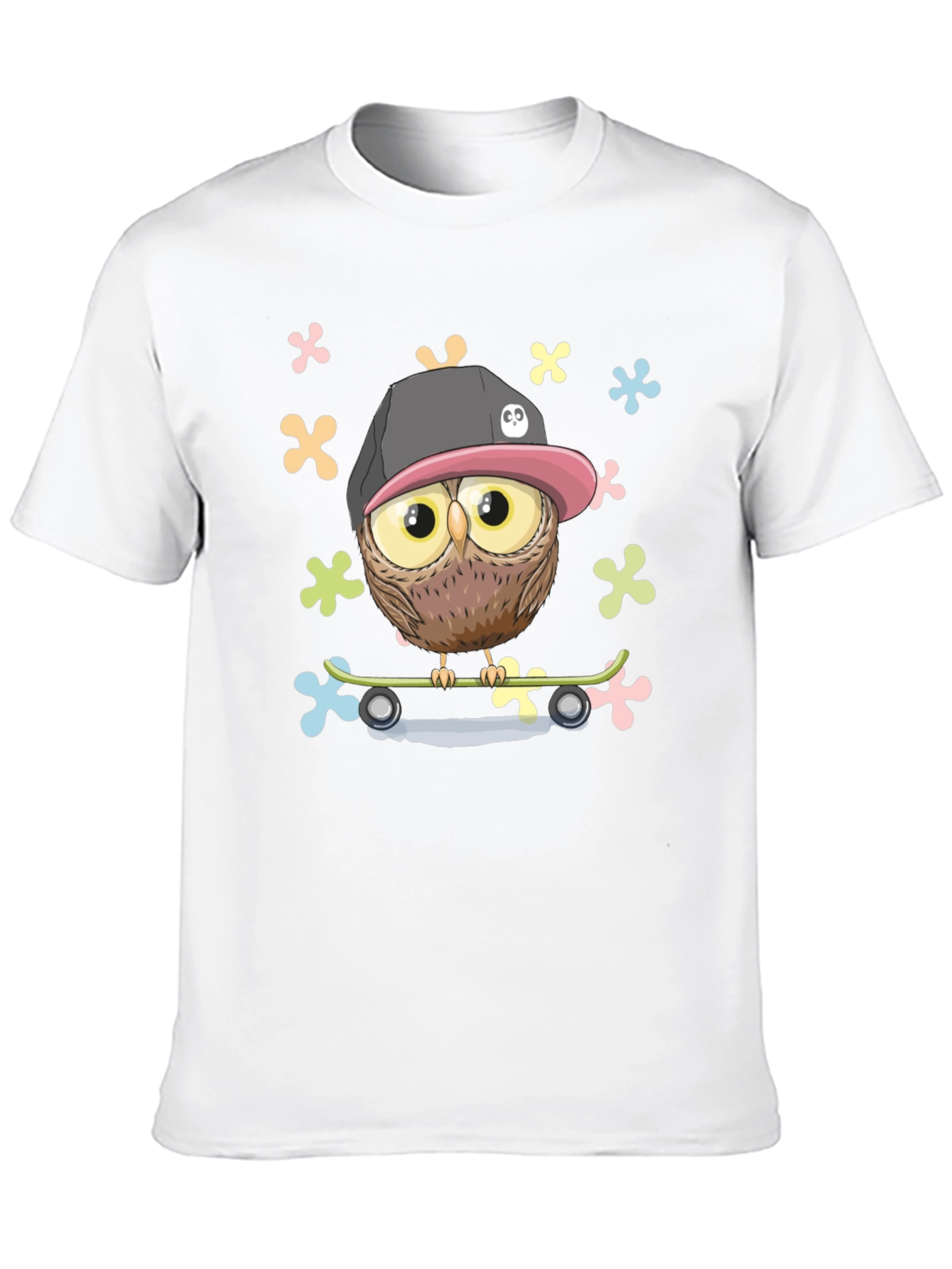 Cool Owl on Skateboard Graphic T-Shirt