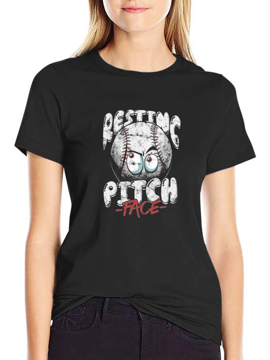 Resting Pitch Face T-Shirt - Baseball Funny Graphic Tee