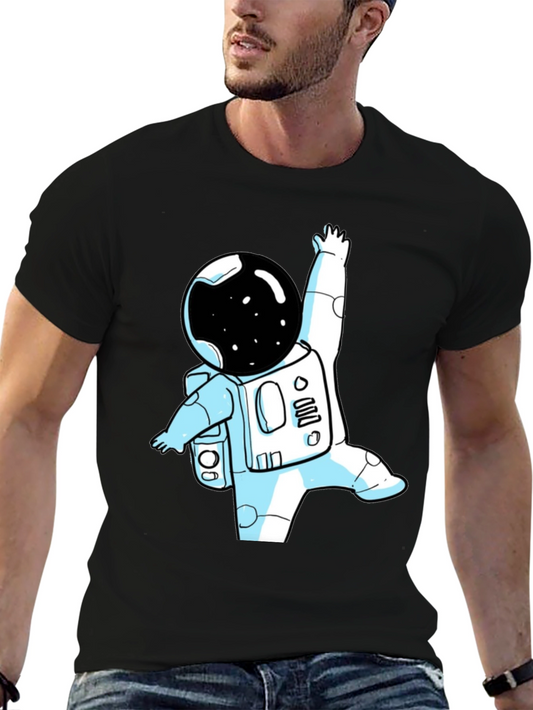 Astronaut Graphic T-Shirt - Stylish Black Tee
