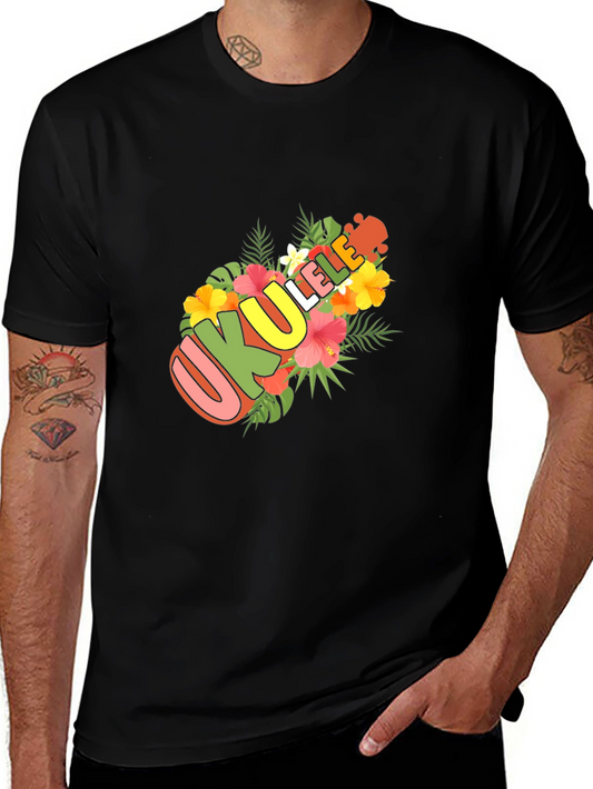 Ukulele Floral Graphic Tee - Musicians Style