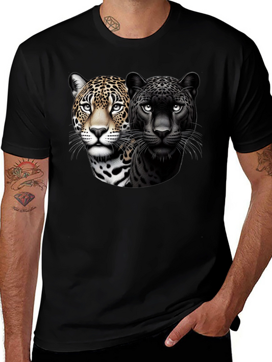 Dual Jaguar Graphic Tee - Bold Black T-Shirt