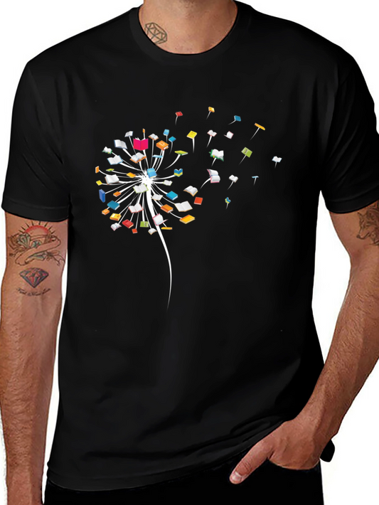 Book Dandelion T-Shirt - Colorful Reader Design
