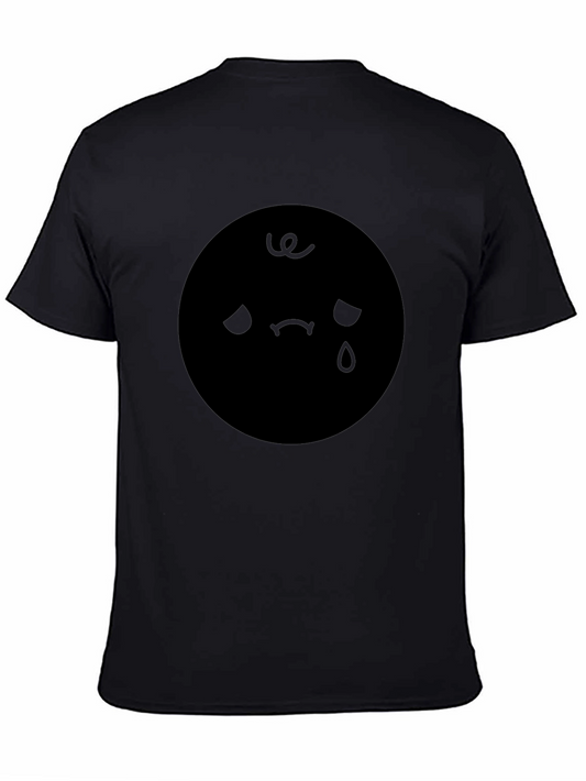 Sad Emoji Graphic Black T-Shirt