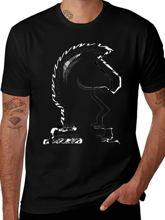 Chess Knight Graphic Tee - Black