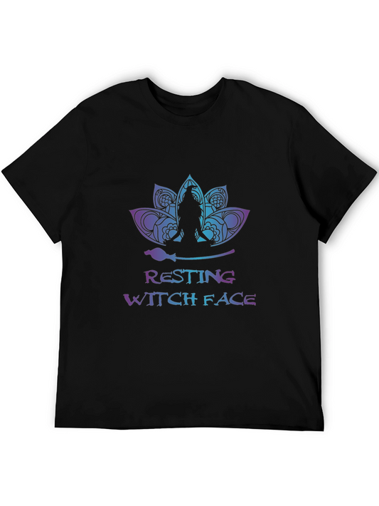 Resting Witch Face Graphic Tee -  Relaxed Fit