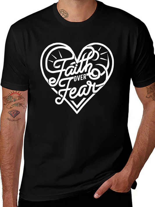 Faith Over Fear Heart Graphic T-Shirt