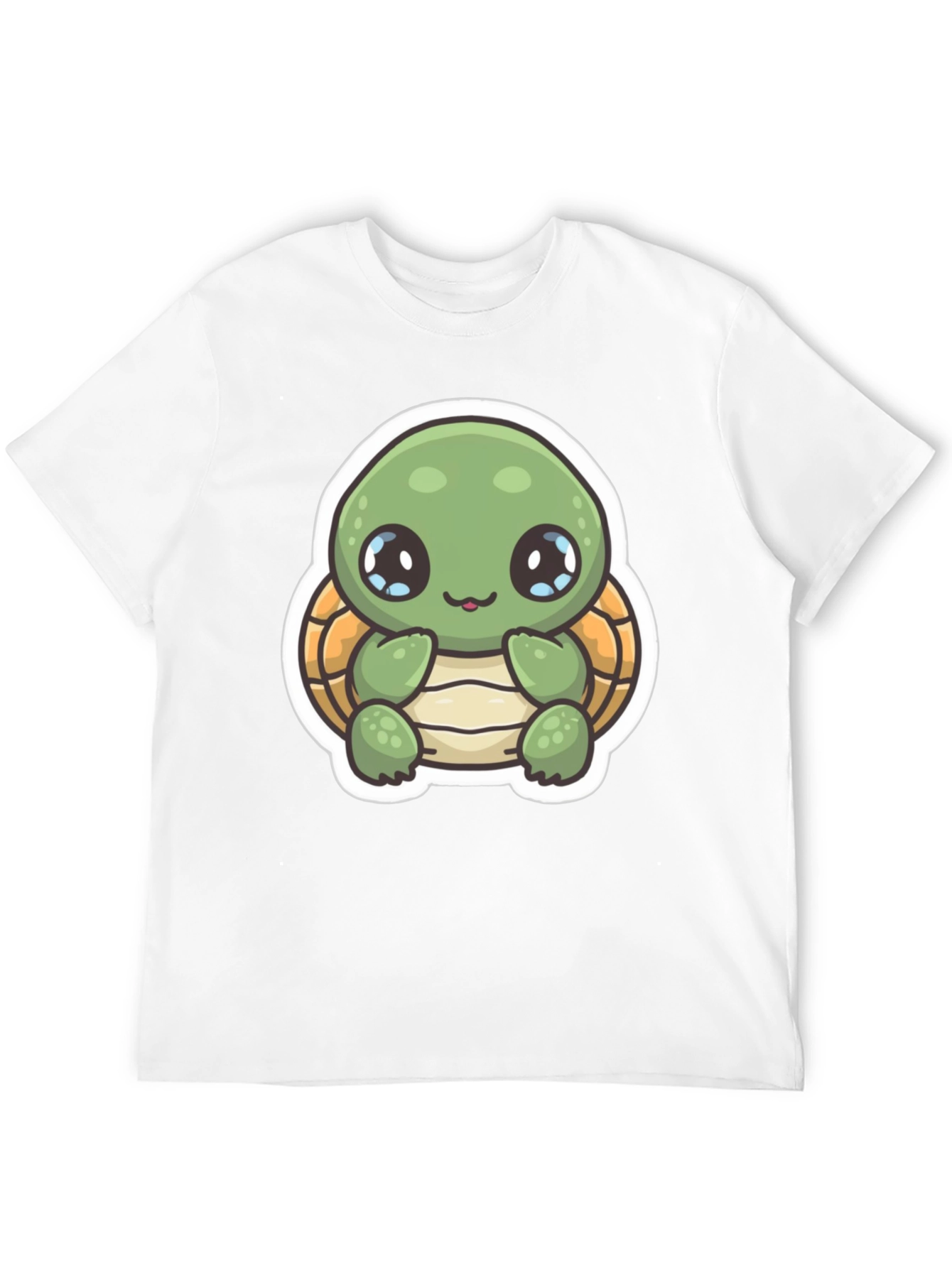 Cute Turtle Graphic T-Shirt - Black Cotton Blend