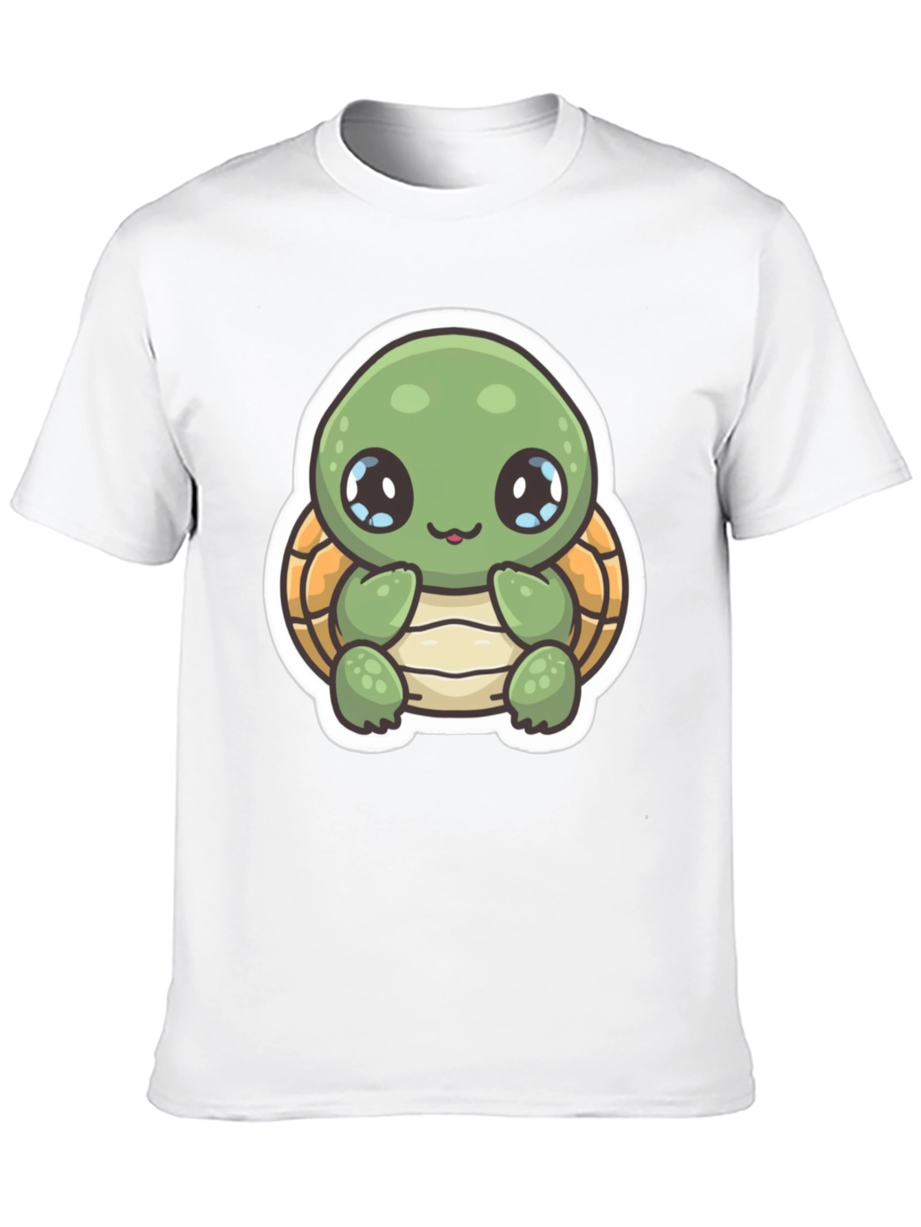 Cute Turtle Graphic T-Shirt - Black Cotton Blend
