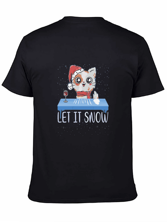 Let It Snow Funny Christmas Cat T-Shirt