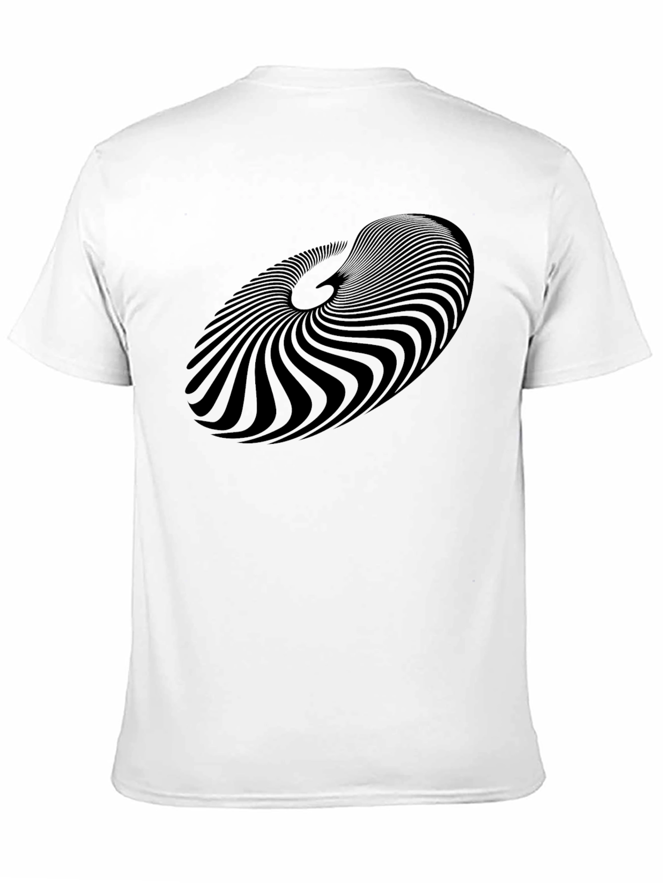 Abstract Spiral Graphic Black T-Shirt