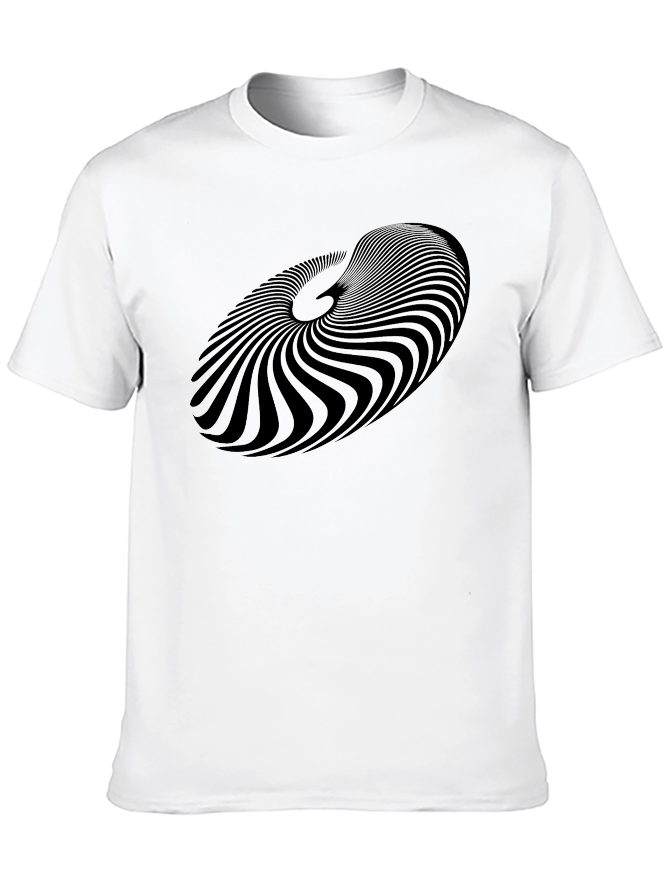 Abstract Spiral Graphic Black T-Shirt
