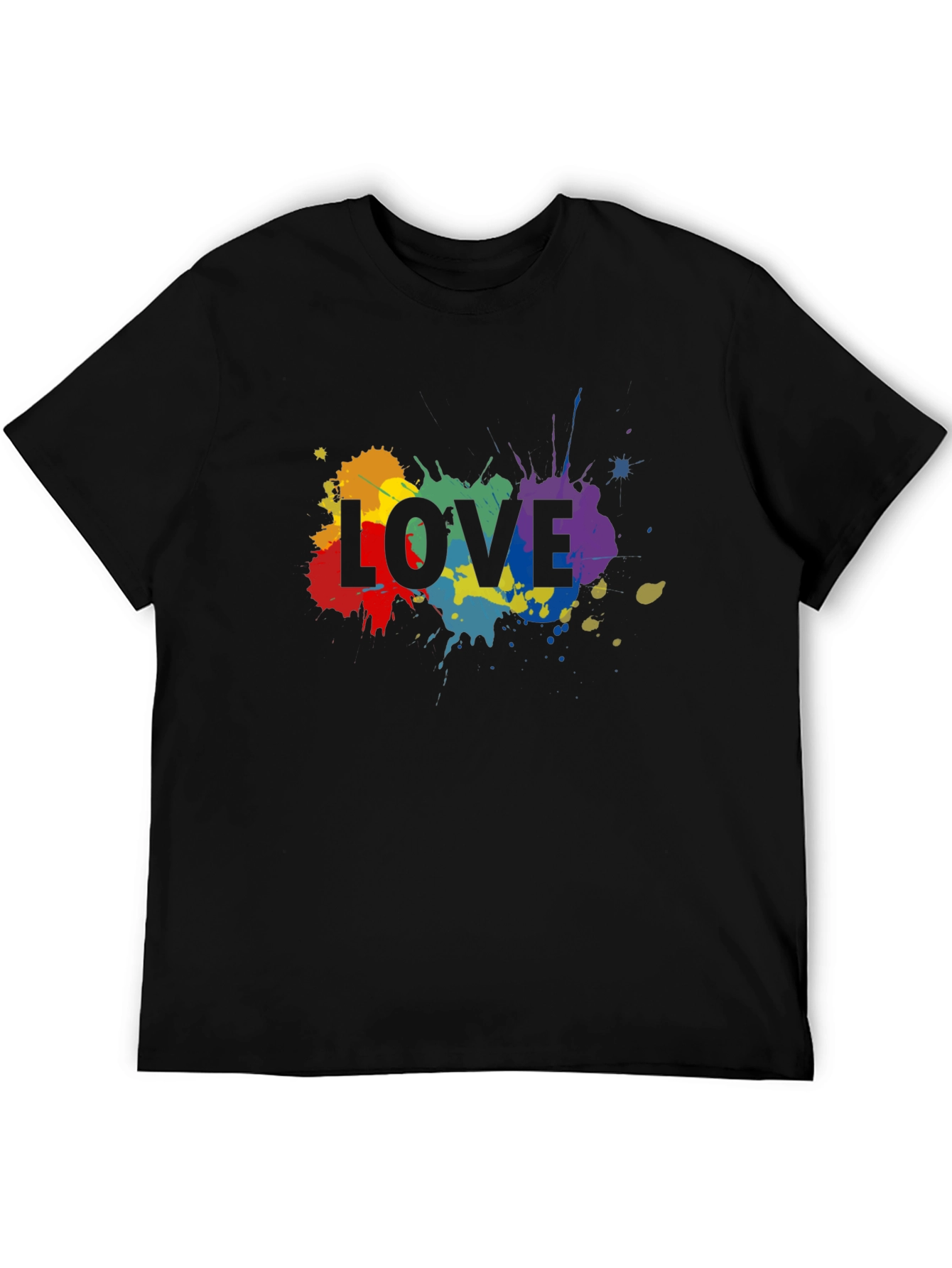 Love Splatter Print Crew Neck T-Shirt