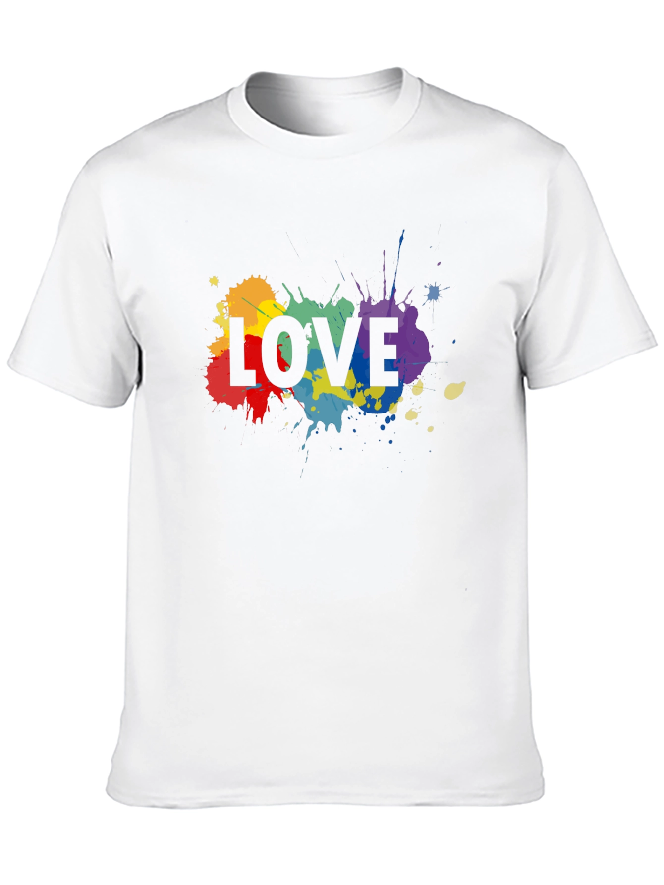 Love Splatter Print Crew Neck T-Shirt