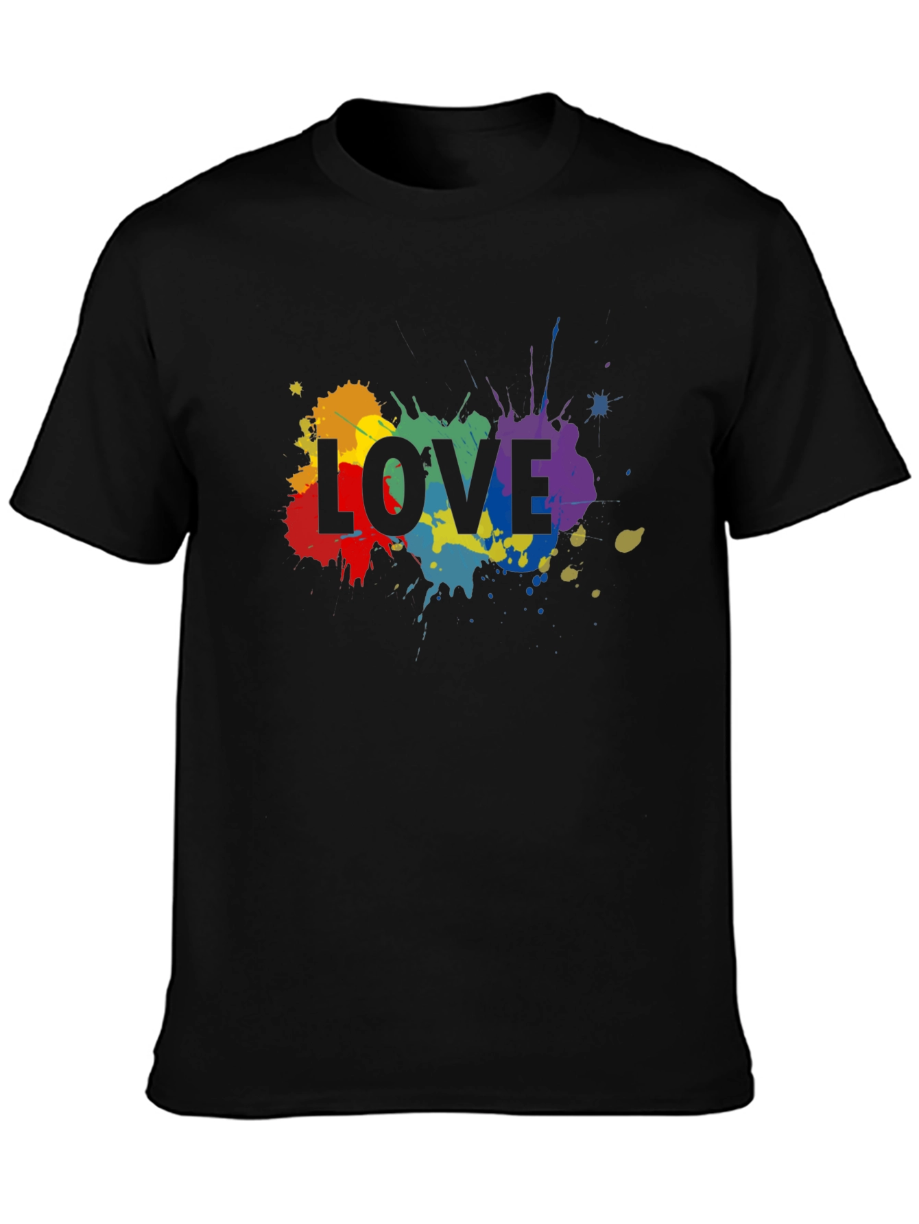Love Splatter Print Crew Neck T-Shirt