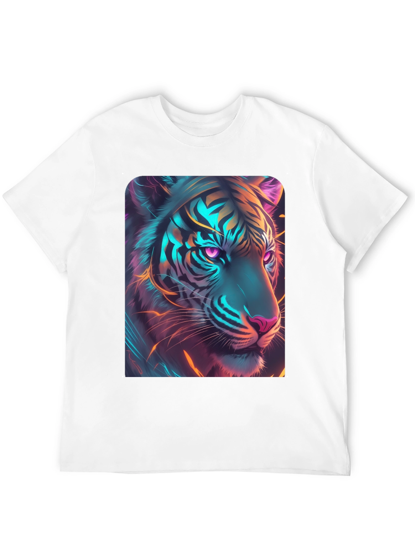 Neon Tiger Graphic T-Shirt - Cool Animal Tee