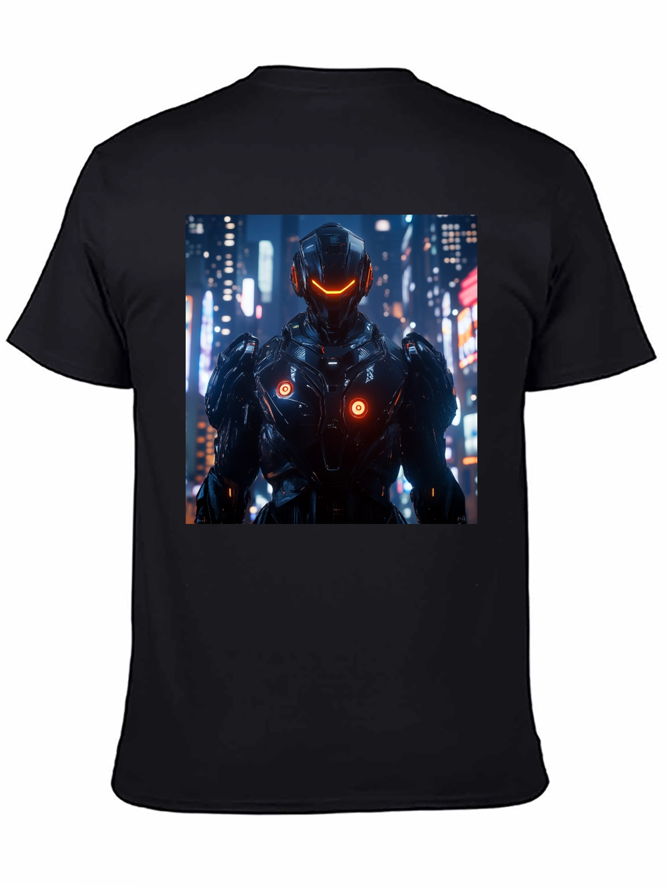 Cyberpunk Warrior Graphic Tee - Premium Black T-Shirt