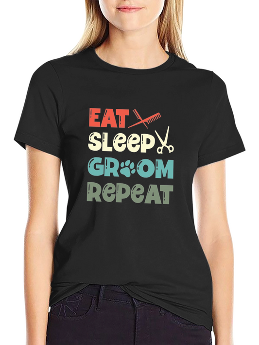 Eat Sleep Groom Repeat - Graphic Tee