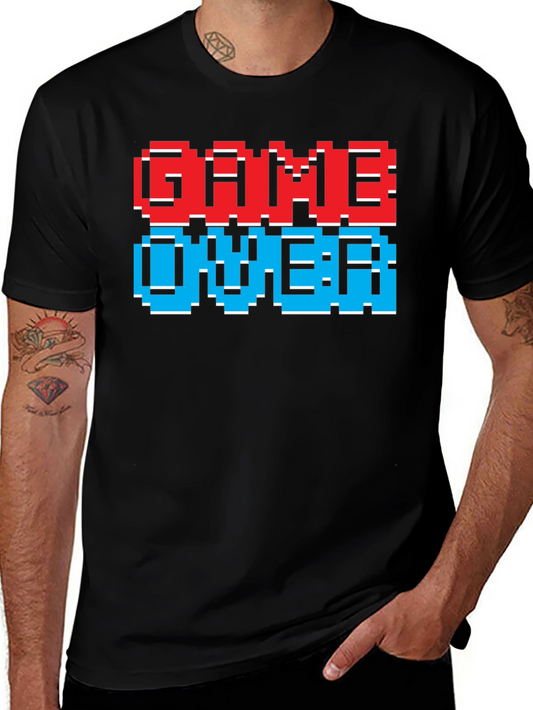 Game Over Pixel Art Black T-Shirt