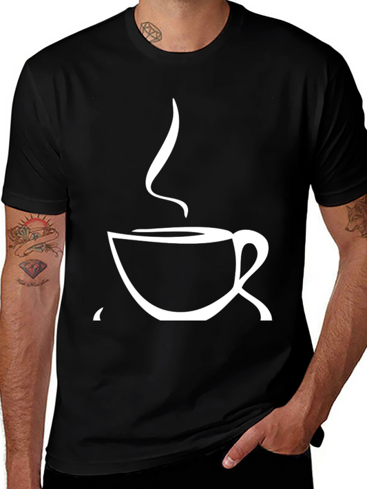Coffee Cup Graphic Tee - Black Casual T-Shirt