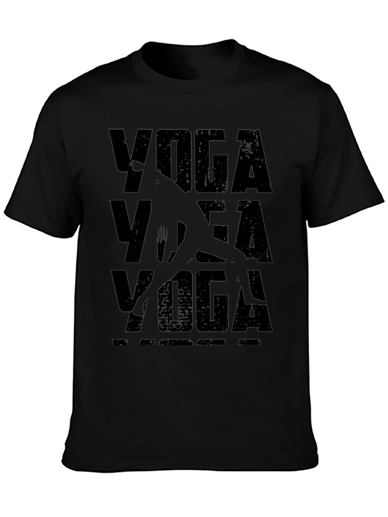 Yoga Pose Graphic T-Shirt - Black Casual Tee