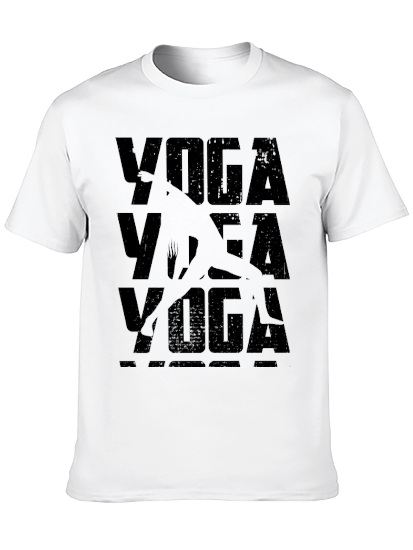 Yoga Pose Graphic T-Shirt - Black Casual Tee