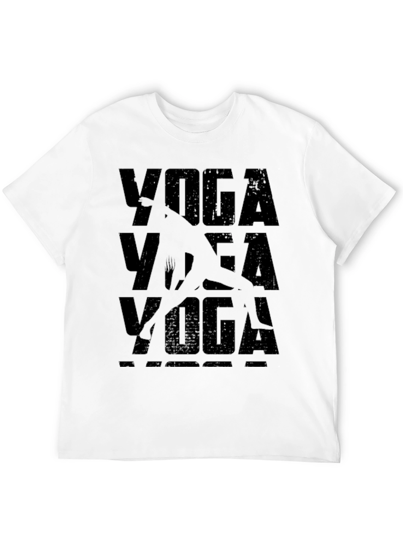 Yoga Pose Graphic T-Shirt - Black Casual Tee