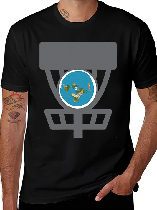 Flat Earth Disc Golf T-Shirt - Novelty Tee