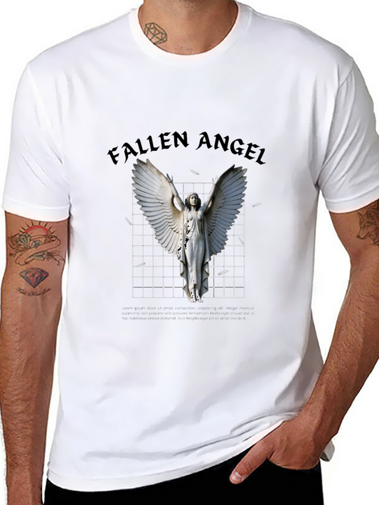 Fallen Angel Graphic Tee - Black Cotton T-Shirt