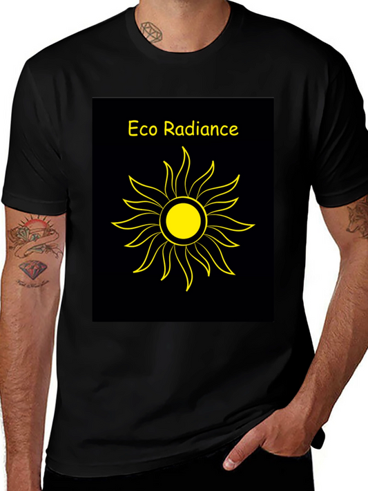 Eco Radiance Graphic Tee - Black Cotton T-Shirt