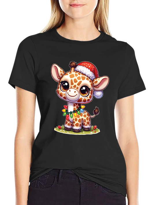 Festive Giraffe T-Shirt: Holiday Cheer