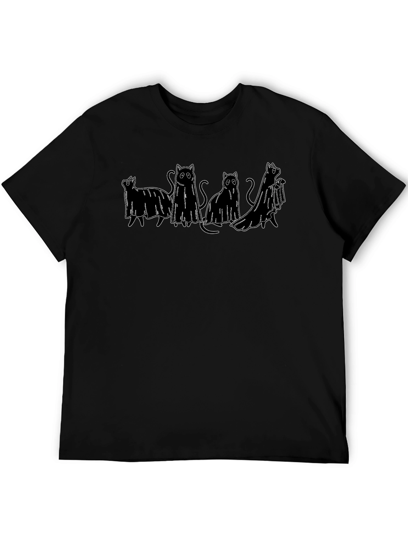 Ghost Cat T-Shirt - Spooky Season Apparel