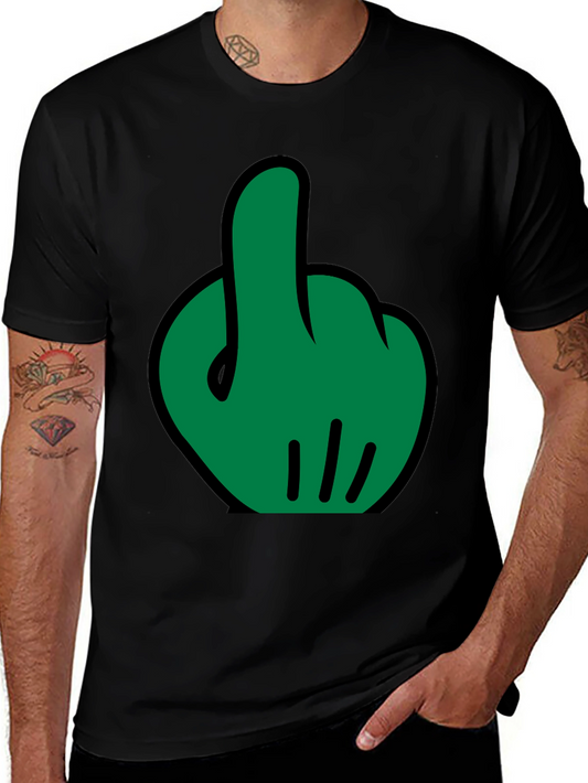 Funny Middle Finger Graphic T-Shirt - Black