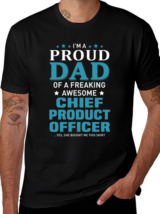 Proud Dad Chief Product Officer Graphic T-Shirt