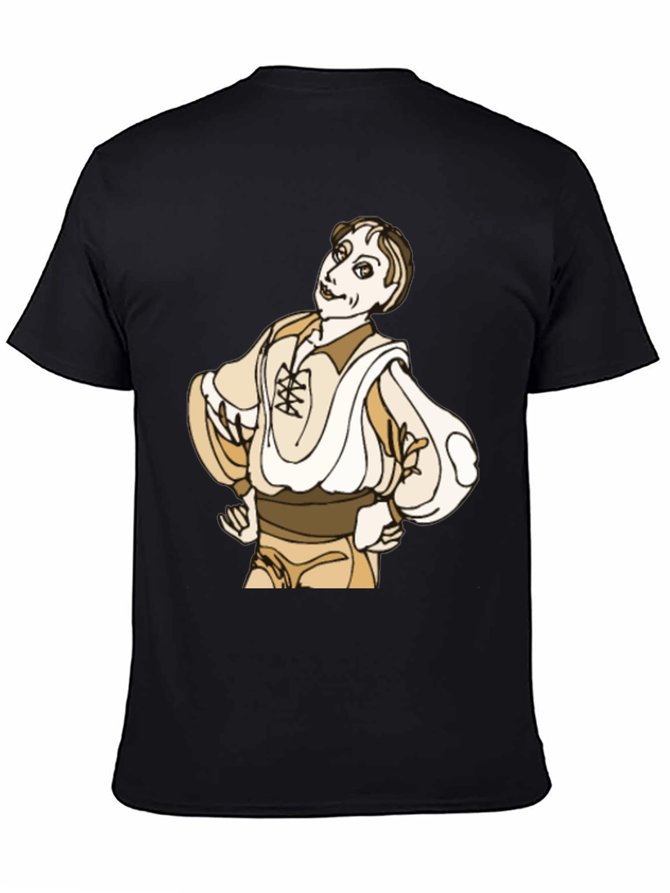 Cartoon Man Graphic Black T-Shirt