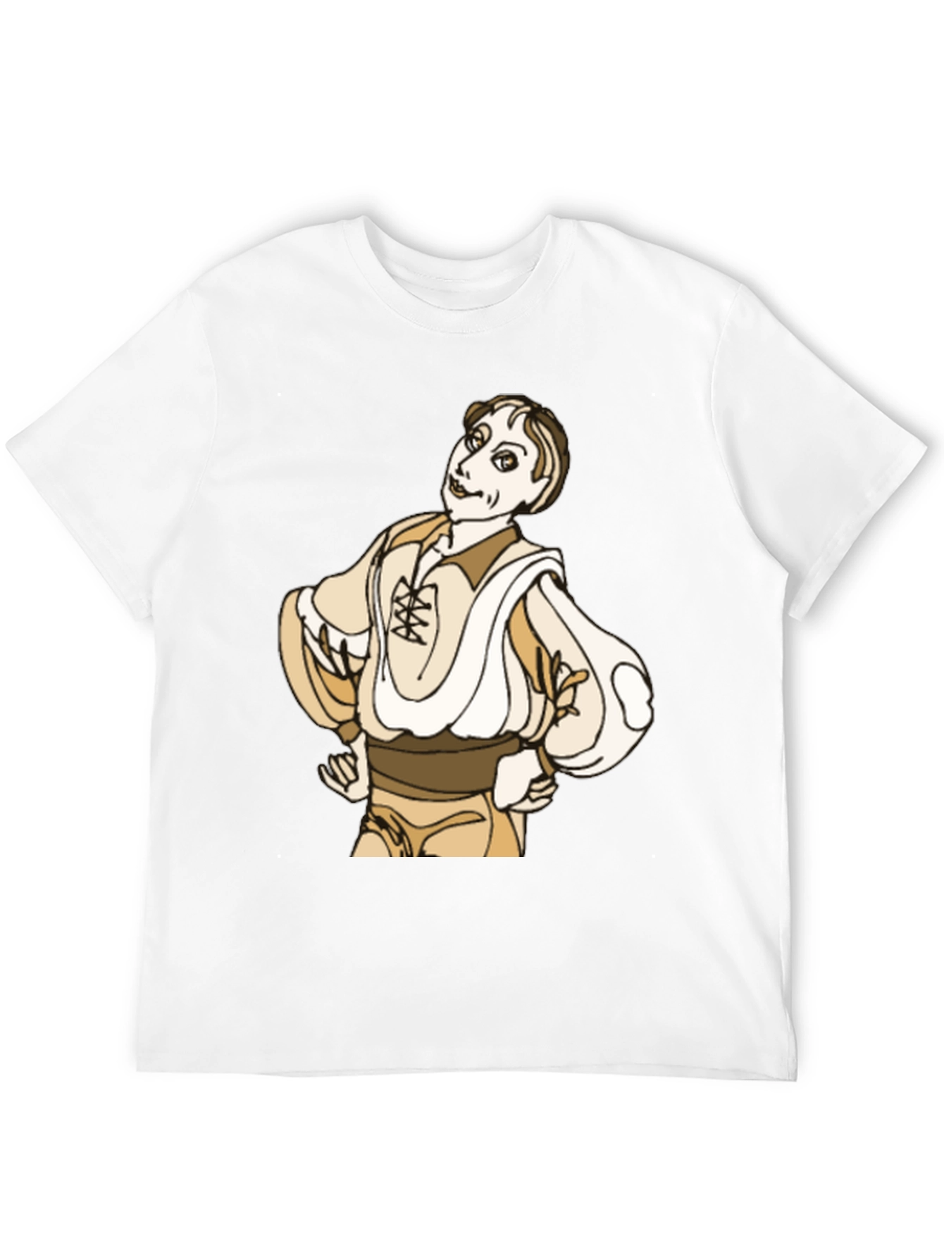 Cartoon Man Graphic Black T-Shirt