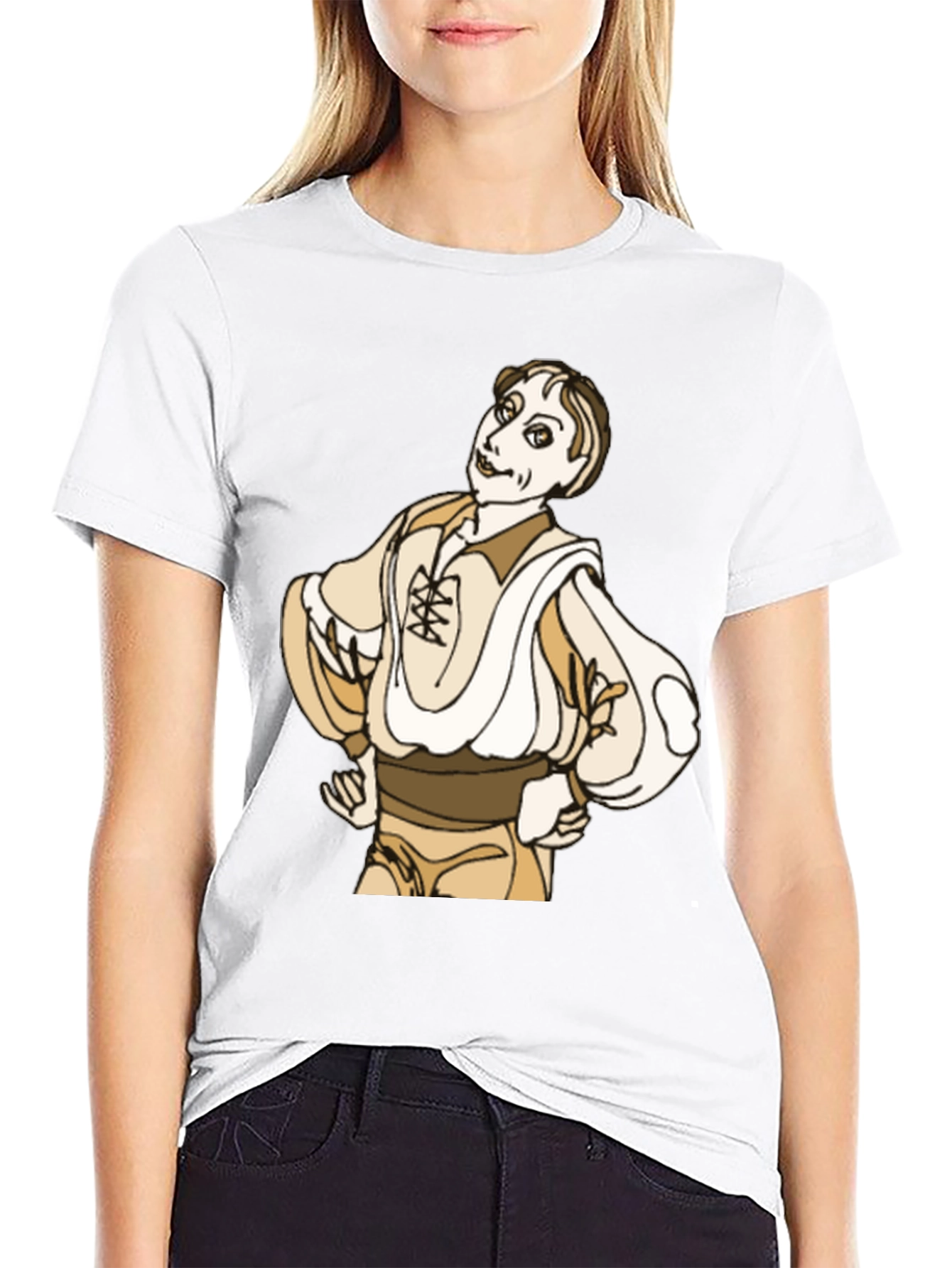 Cartoon Man Graphic Black T-Shirt
