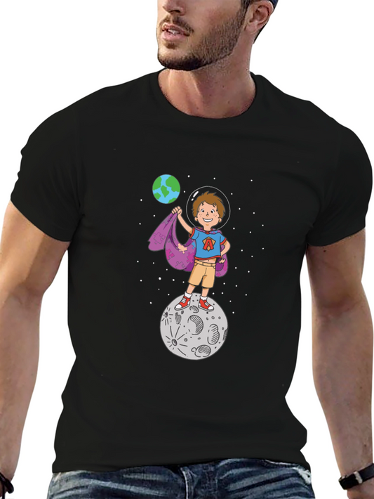 Astronaut Boy Graphic T-Shirt - Space Adventure Tee