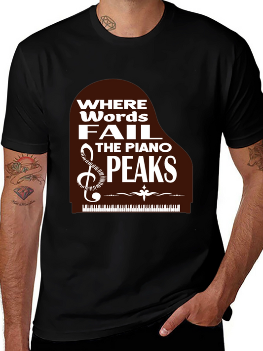 Piano Peaks Graphic T-Shirt - Music Lover Tee