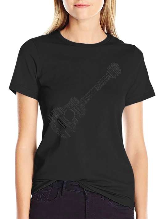 Black Guitar Typography Graphic Tee