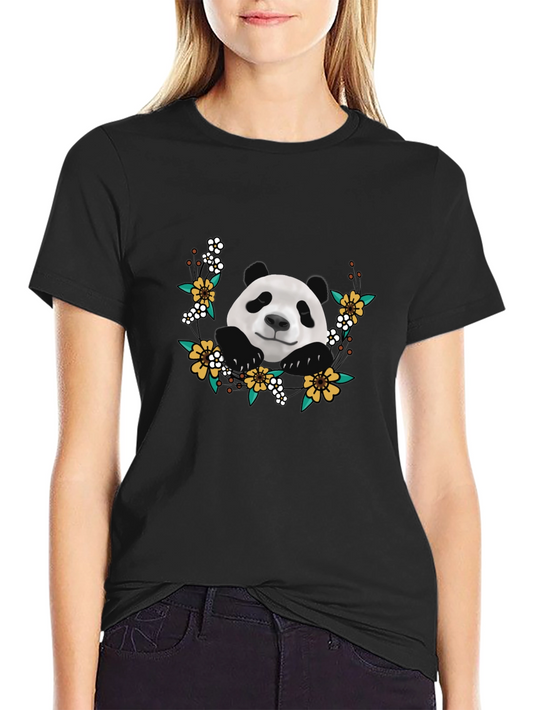 Panda Floral Graphic T-Shirt - Cute & Trendy