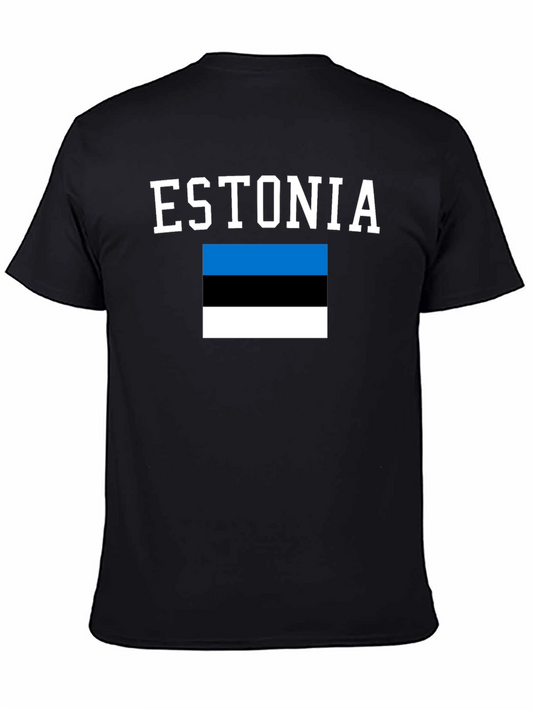 Estonia Flag T-Shirt - Black