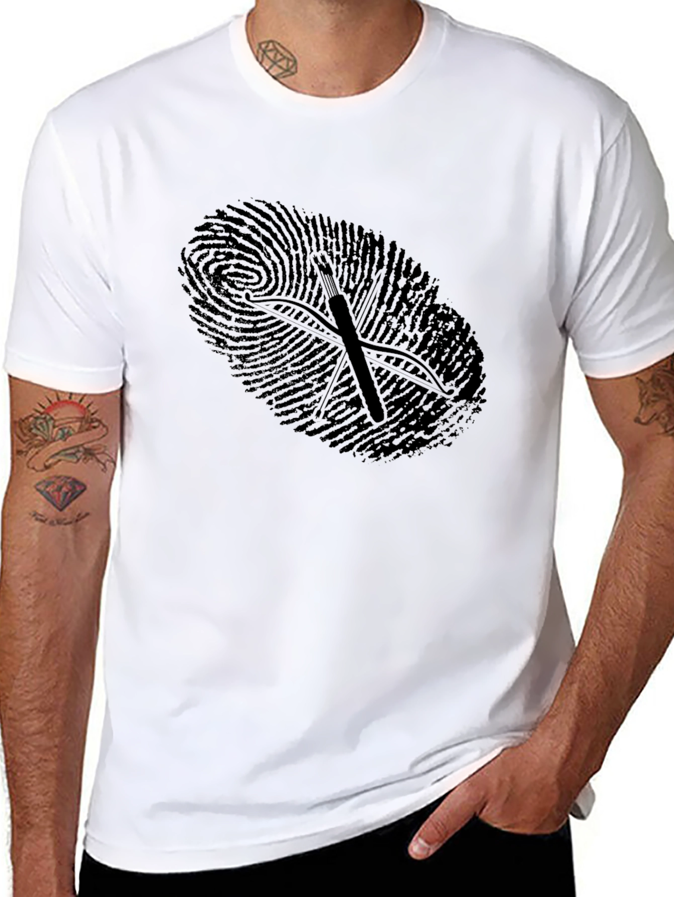 Black Fingerprint Archer T-Shirt