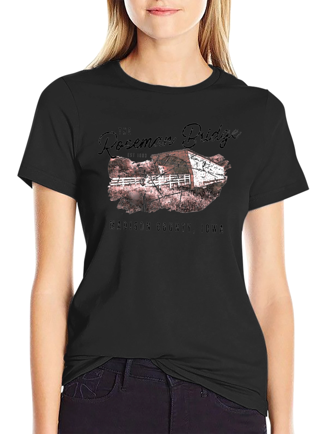 Roseman Bridge Iowa Graphic T-Shirt