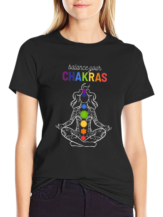 Chakra Balance T-Shirt - Meditating Silhouette